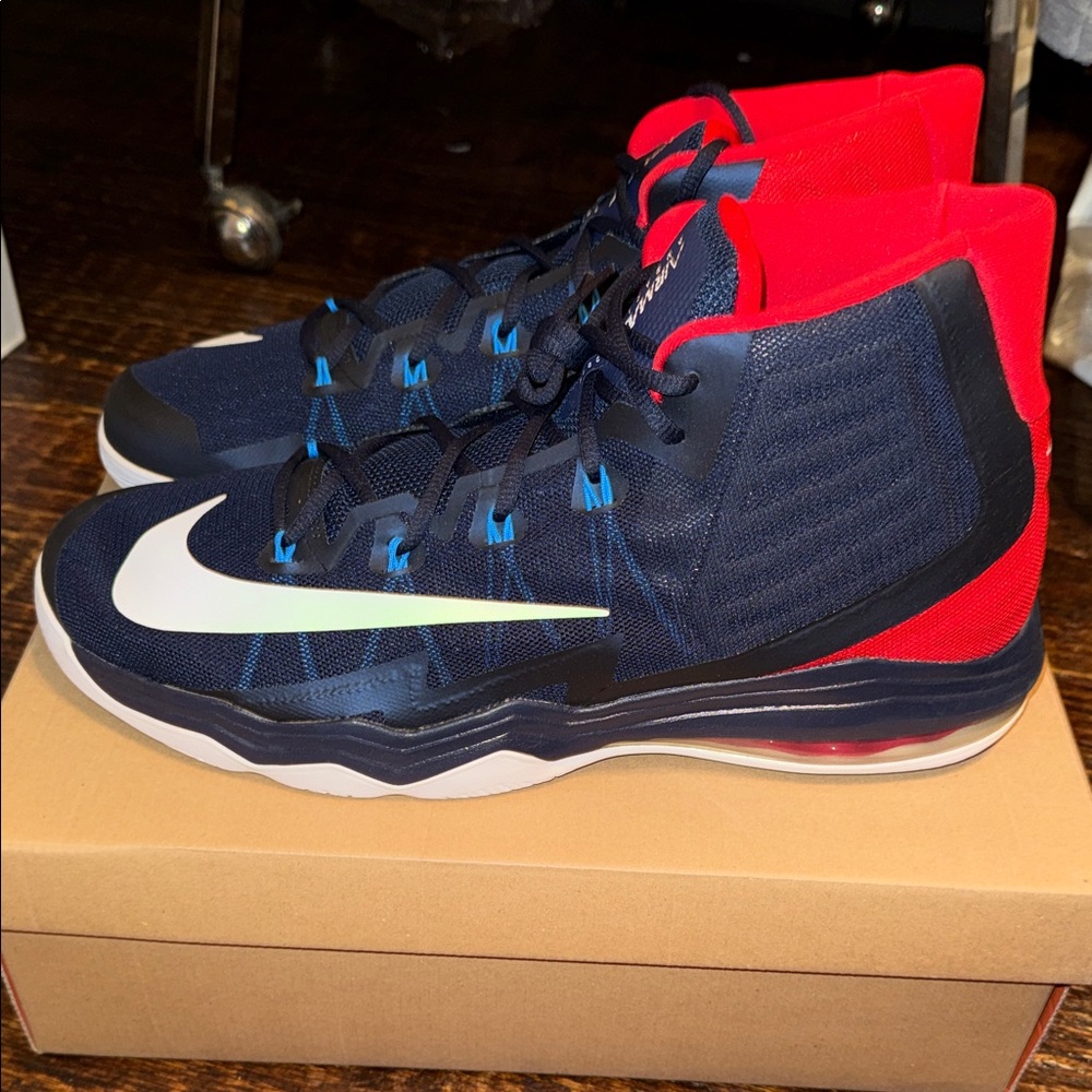 Nike Blue, Red and White High-Top Air Max Audacity Sneakers Size 17 - Picture 7 of 10